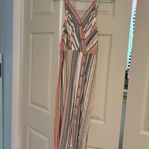 Express Striped Button-Down Dress